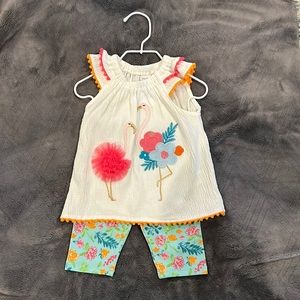 MudPie Flamingo Tunic and Leggings Set